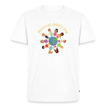 National Child's Day - Men's Premium Organic T-Shirt - white - Front - Nico (187cm)