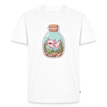 Mignon Happy Axolotl Dans Bouteille Aquarium - T-shirt Premium bio Homme - blanc - Devant - Nico (187cm)