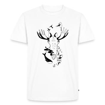 Seamoose - Men's Premium Organic T-Shirt - white - Front - Nico (187cm)