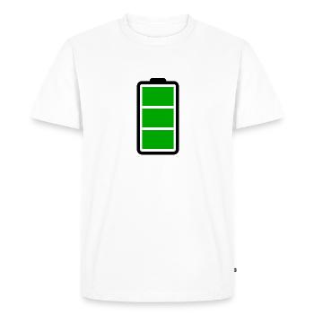 Battery full - Men's Premium Organic T-Shirt - white - Front - Nico (187cm)