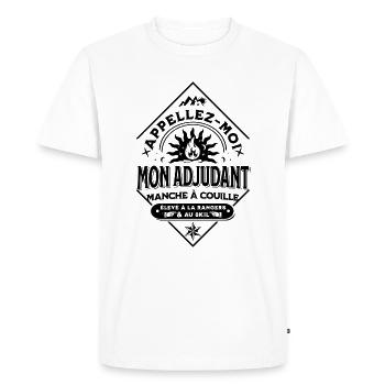 Call me my Adjutant, Channel Band to C.... - Men's Premium Organic T-Shirt - white - Front - Nico (187cm)
