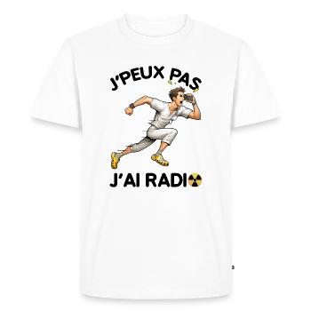 J'peux pas J'ai Radio Citation drôle Radiologie - T-shirt Premium bio Homme - blanc - Devant - Nico (187cm)