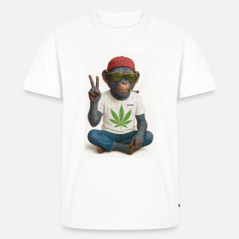 chilliger Affe - Männer Premium Bio T-Shirt - Weiß