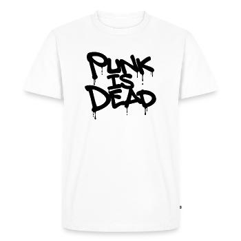 Punk Is Dead en noir avec des gouttes - T-shirt Premium bio Homme - blanc - Devant - Nico (187cm)