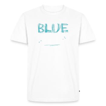 BLUE is an ATTITUDE turquoise - Men's Premium Organic T-Shirt - white - Front - Nico (187cm)