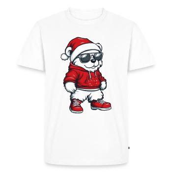 Ours polaire Noël moche Noël Ours polaire - T-shirt Premium bio Homme - blanc - Devant - Nico (187cm)