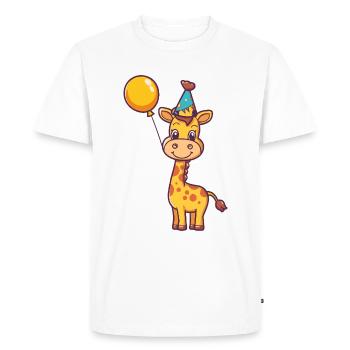 Girafe Anniversaire Bébé - T-shirt Premium bio Homme - blanc - Devant - Nico (187cm)