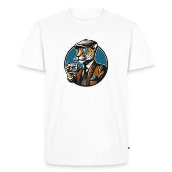 PAPI JAGUAR - Men's Premium Organic T-Shirt - white - Front - Nico (187cm)