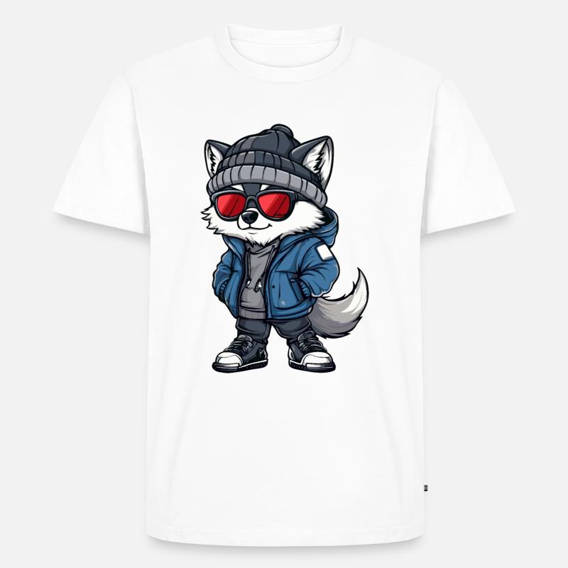 Wolf Winter - Männer Premium Bio T-Shirt - Weiß
