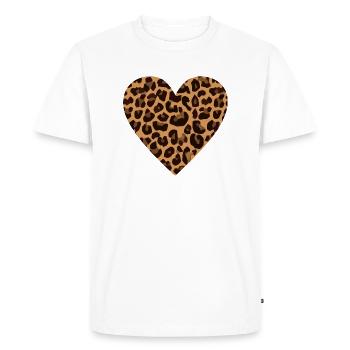 Leopard heart - Men's Premium Organic T-Shirt - white - Front - Nico (187cm)
