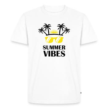 Ambiance estivale - T-shirt Premium bio Homme - blanc - Devant - Nico (187cm)