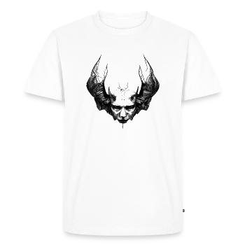 Horned Devil Head - Men's Premium Organic T-Shirt - white - Front - Nico (187cm)