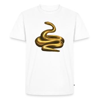 Serpent d’or élevé - T-shirt Premium bio Homme - blanc - Devant - Nico (187cm)