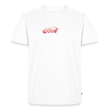 Logo First Ass - Cadre - FA03 - T-shirt Premium bio Homme - blanc - Devant - Nico (187cm)