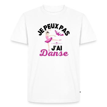 Danseuse Ballerine Je Peux Pas J'ai Danse Danseuse - T-shirt Premium bio Homme - blanc - Devant - Nico (187cm)