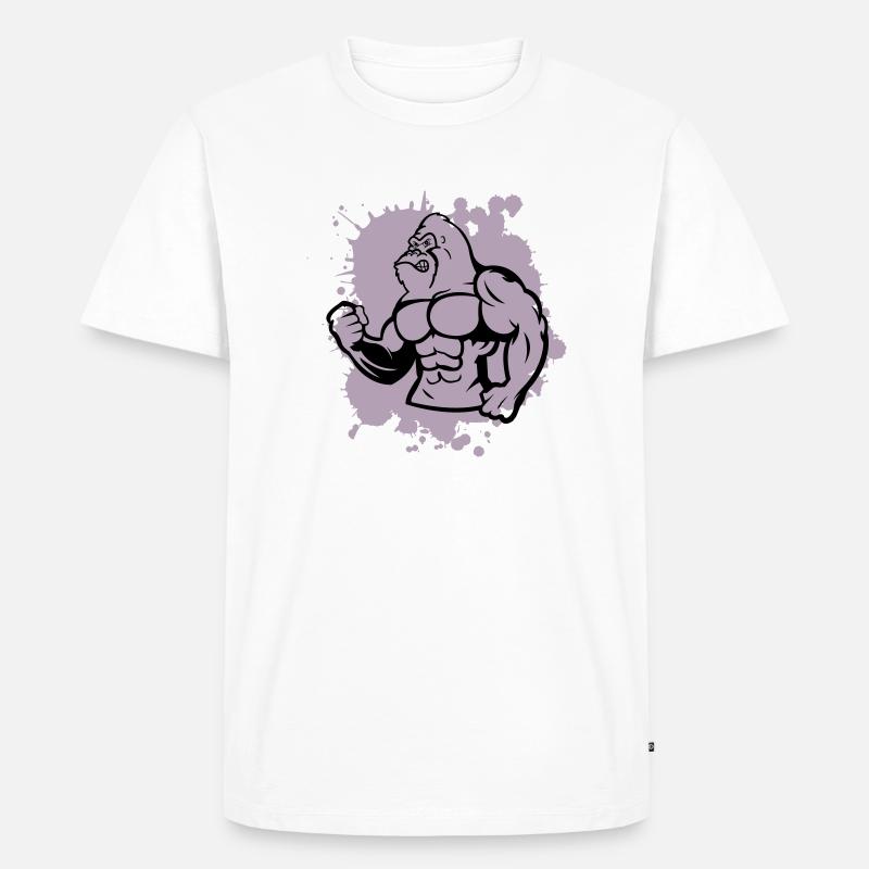 gorilla stark tier - Männer Premium Bio T-Shirt - Weiß