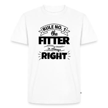 FITTER funny gift - Men's Premium Organic T-Shirt - white - Front - Nico (187cm)