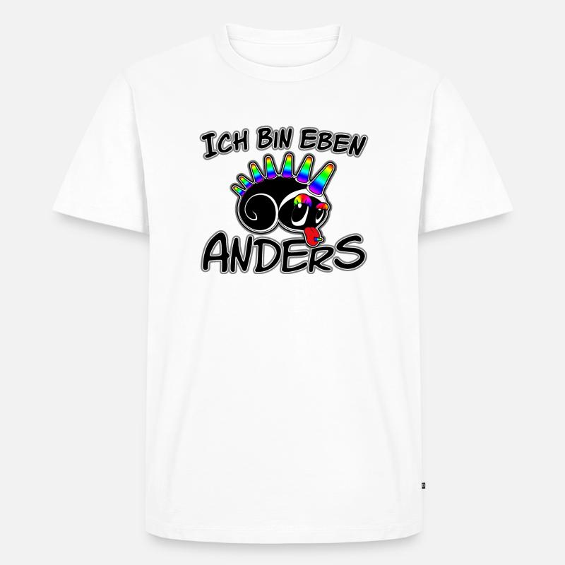 Ich bin eben anders - Männer Premium Bio T-Shirt - Weiß