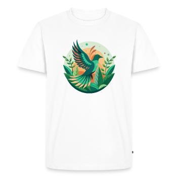 Oiseau libre - T-shirt Premium bio Homme - blanc - Devant - Nico (187cm)