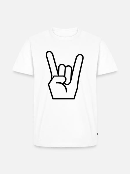 Metalhand - Männer Premium Bio T-Shirt - Weiß