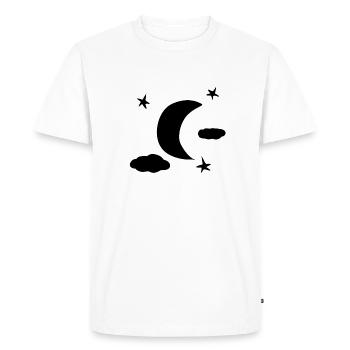 étoiles lune ciel nocturne simple - T-shirt Premium bio Homme - blanc - Devant - Nico (187cm)