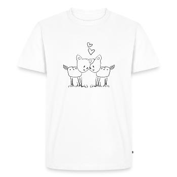 love couple dear deer animals - Men's Premium Organic T-Shirt - white - Front - Nico (187cm)