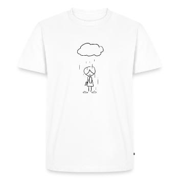 triste fille pluie nuageuse - T-shirt Premium bio Homme - blanc - Devant - Nico (187cm)