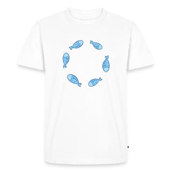 cercle poisson poisson nagent militants des droits des animaux - T-shirt Premium bio Homme - blanc - Devant - Nico (187cm)