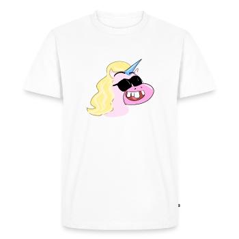 cool tête de licorne cool symbole lunettes de soleil - T-shirt Premium bio Homme - blanc - Devant - Nico (187cm)