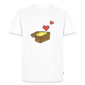 coffre au trésor symbole cœurs au trésor rouge - T-shirt Premium bio Homme - blanc - Devant - Nico (187cm)