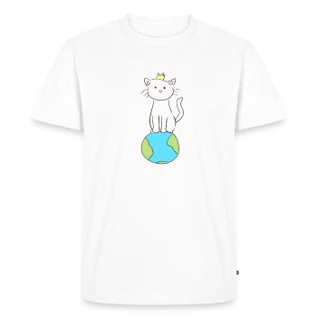 terre monde planète chat animal protection du climat - T-shirt Premium bio Homme - blanc - Devant - Nico (187cm)