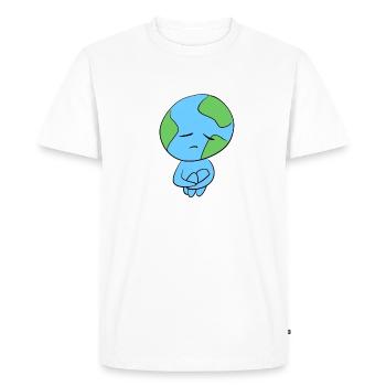 la terre triste protection du climat symbole de la planète - T-shirt Premium bio Homme - blanc - Devant - Nico (187cm)