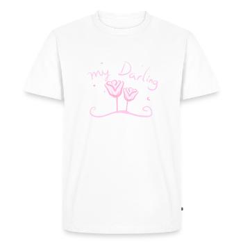 ma rose rose darling préférée Darling Flower - T-shirt Premium bio Homme - blanc - Devant - Nico (187cm)