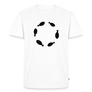 circle fish fish swim animal rights activists - Men's Premium Organic T-Shirt - white - Front - Nico (187cm)