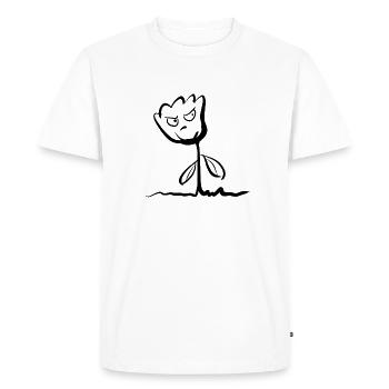 Le symbole de la plante rose à fleurs laisse une rage en colère - T-shirt Premium bio Homme - blanc - Devant - Nico (187cm)
