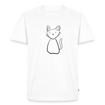 Symbole de chat animal simple - T-shirt Premium bio Homme - blanc - Devant - Nico (187cm)
