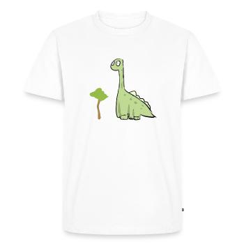 dinosaur animal green tree - Men's Premium Organic T-Shirt - white - Front - Nico (187cm)