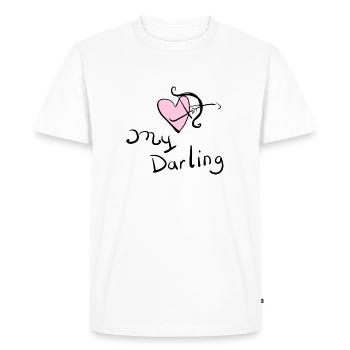 mon symbole d’amour de cœur de flèche chérie - T-shirt Premium bio Homme - blanc - Devant - Nico (187cm)