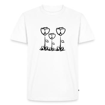 three flowers rose symbol - Men's Premium Organic T-Shirt - white - Front - Nico (187cm)