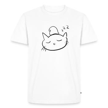 sleeping cat animal symbol good night - Men's Premium Organic T-Shirt - white - Front - Nico (187cm)