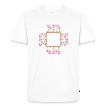 square frame flowers natural square - Men's Premium Organic T-Shirt - white - Front - Nico (187cm)