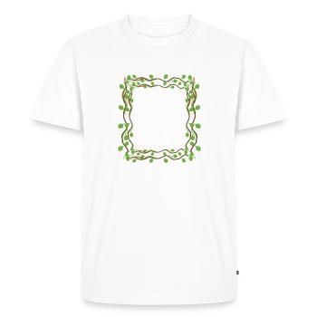 Feuilles forme carrée Cadre carré - T-shirt Premium bio Homme - blanc - Devant - Nico (187cm)