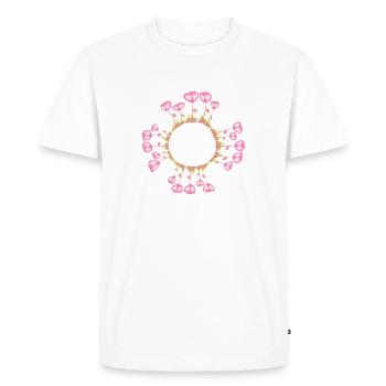 cercle fleurs naturelles roses rose - T-shirt Premium bio Homme - blanc - Devant - Nico (187cm)