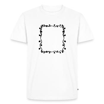 Feuilles Branches carrées Cadre Carré - T-shirt Premium bio Homme - blanc - Devant - Nico (187cm)