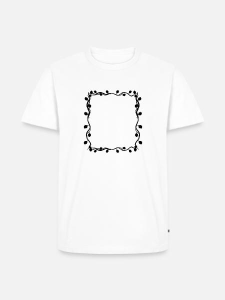 Leaves Square Branches Frame Square - Men's Premium Organic T-Shirt - white