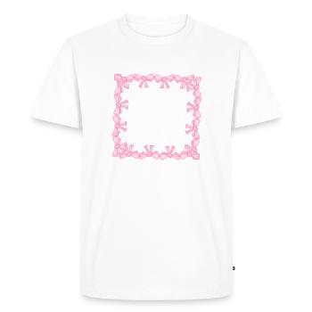 cadre carré boucle carrée rose - T-shirt Premium bio Homme - blanc - Devant - Nico (187cm)