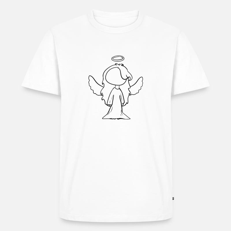 Symbol Engel Mensch Mädchen - Männer Premium Bio T-Shirt - Weiß