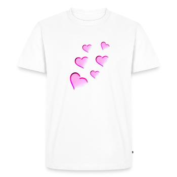 Pink Heart Pattern Heart Pink Love - Men's Premium Organic T-Shirt - white - Front - Nico (187cm)