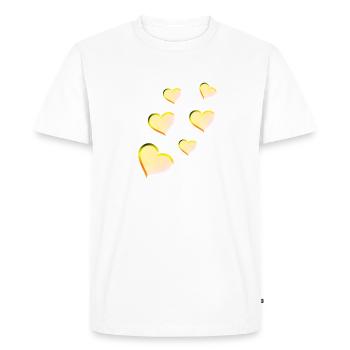 Pattern Hearts Gold Glitter Heart Pattern Hearts Gold - Men's Premium Organic T-Shirt - white - Front - Nico (187cm)