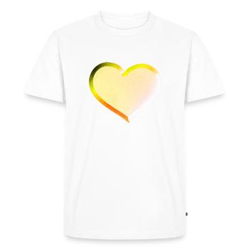 Symbole de paillettes en or cœur - T-shirt Premium bio Homme - blanc - Devant - Nico (187cm)